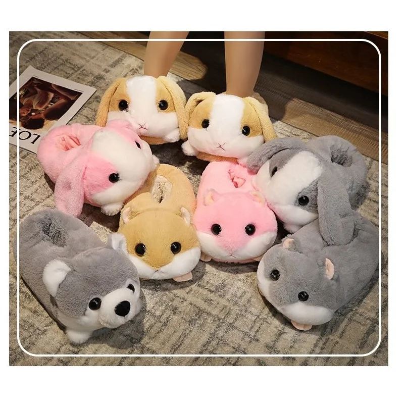 Pantofole Morbide Da Interno A Forma Di Criceto – Scivoli In Peluche Per Donna – Suola In EVA, Taglia Unica 35-42, Colore Marrone