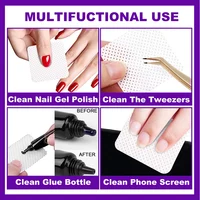 Lint Free Nail Wipes Nail Polish Remover Eyelash Extension Glue Cleaning Wipes Absorbent Soft Removal Tool for Nail Art 2