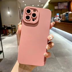 Matte Silicone Phone Case with Camera Lens Protector - iPhone X and XS (Pink)