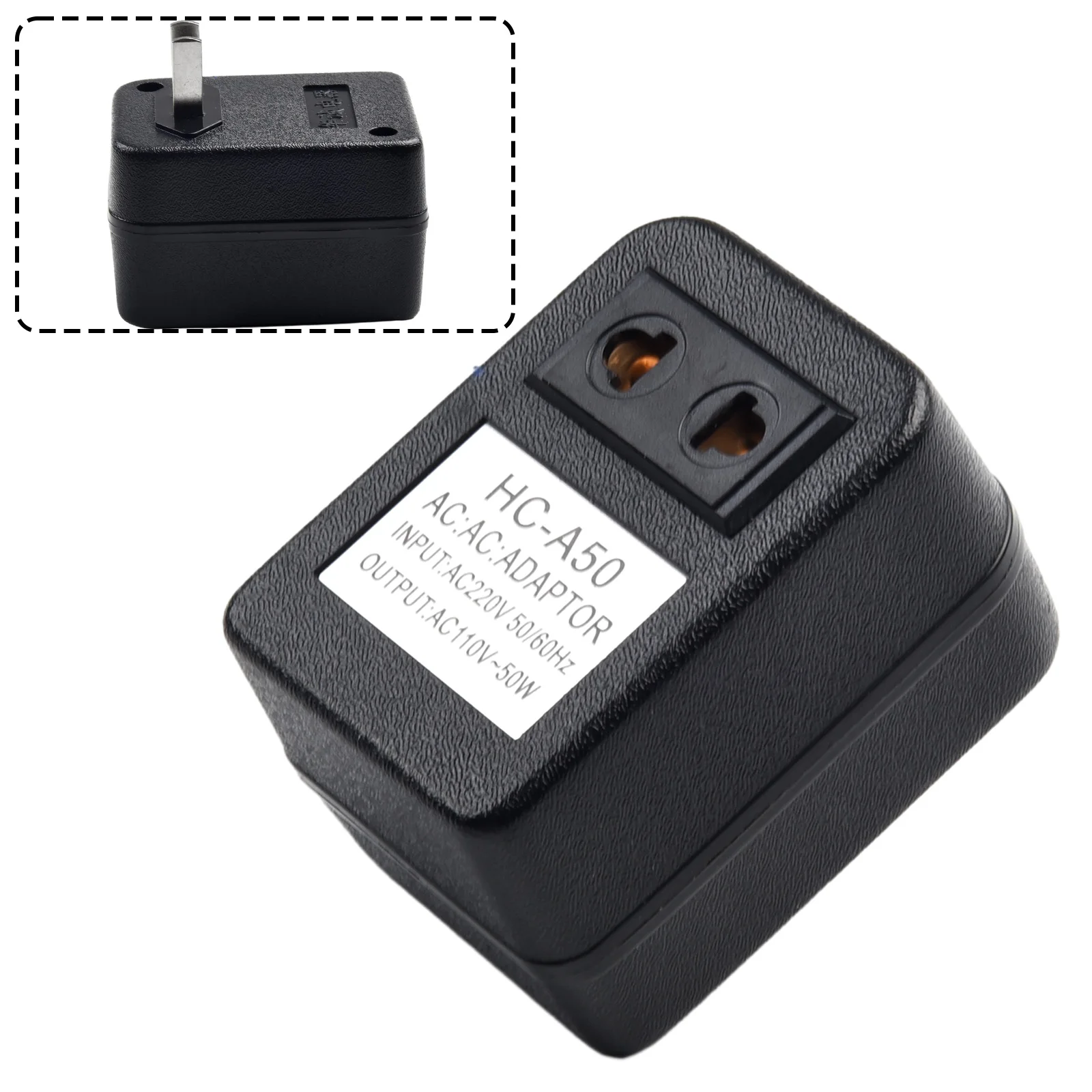Universal Voltage Converter Travel Adapter - 50W Step-Down Transformer for Worldwide Use