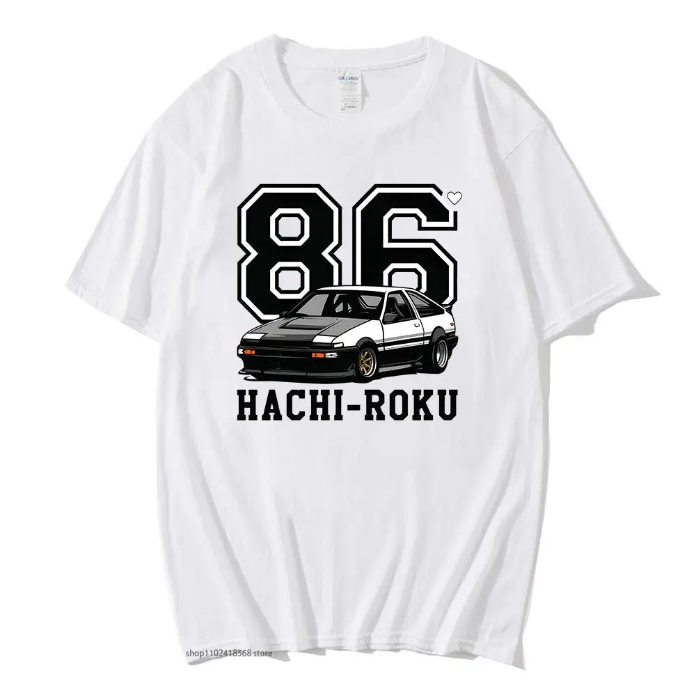 

AE86 Hachi Roku Clothes Initial D Tshirt Japanese Anime Men Short Sleeve Streetwear 100% Cotton Crewneck Women Clothing Top Male