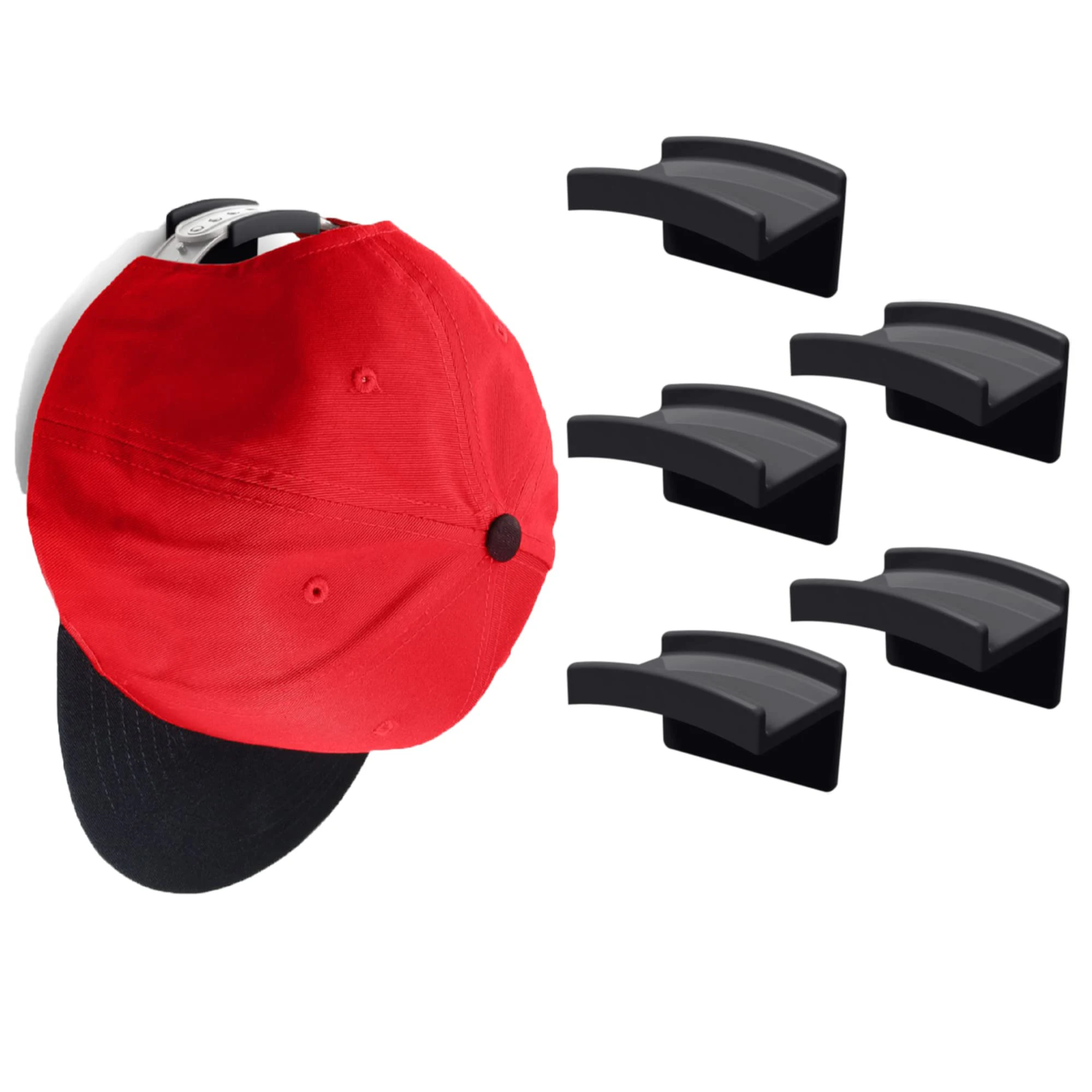 Description Picture 6 of item5/10Pcs Hat Holder Sticky Wall Mount Hook For Baseball Cap Casual Hat Storage Hook Free-punch Paste Portable Door Closet Hanger