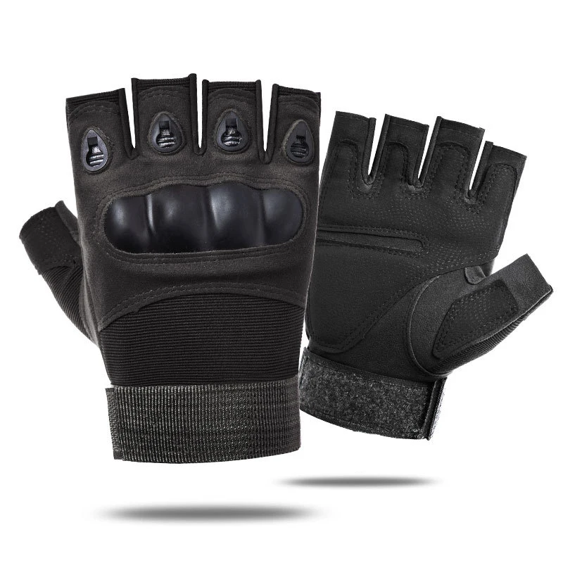 Cycling Fingerless Gloves Shooting Hiking Tactical Hard Knuckle Half finger Gloves Men's Combat Hunting Shooting Paintball Duty