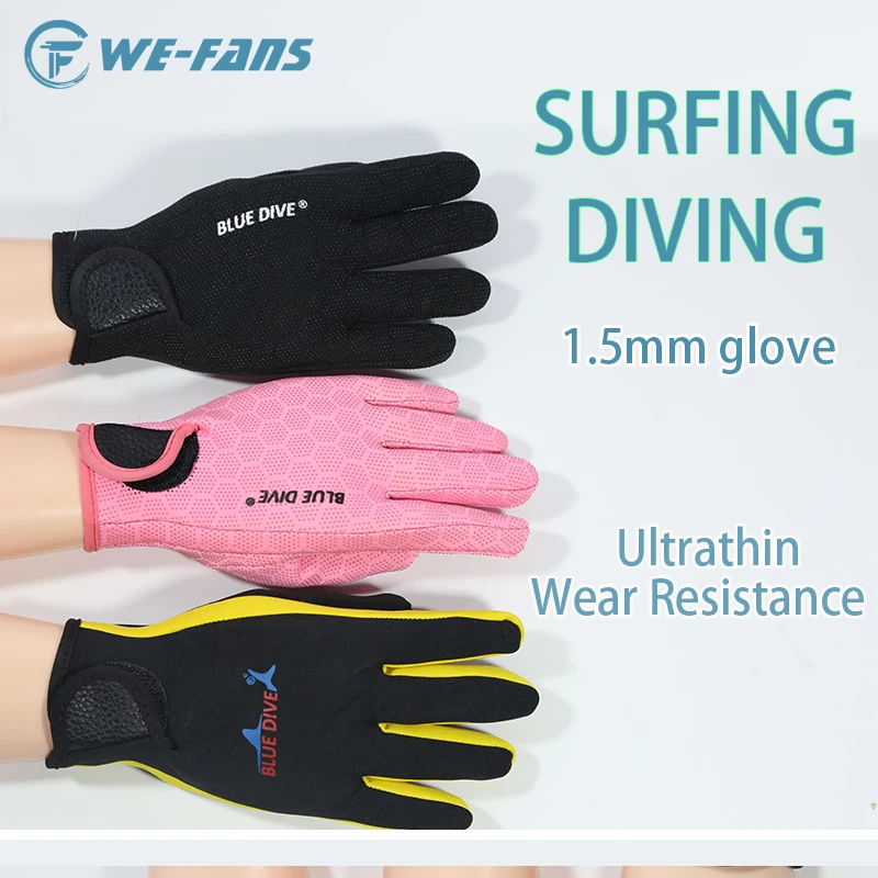 1.5MM Neoprene Scuba Diving Gloves For Winter Swimming Warm Antislip