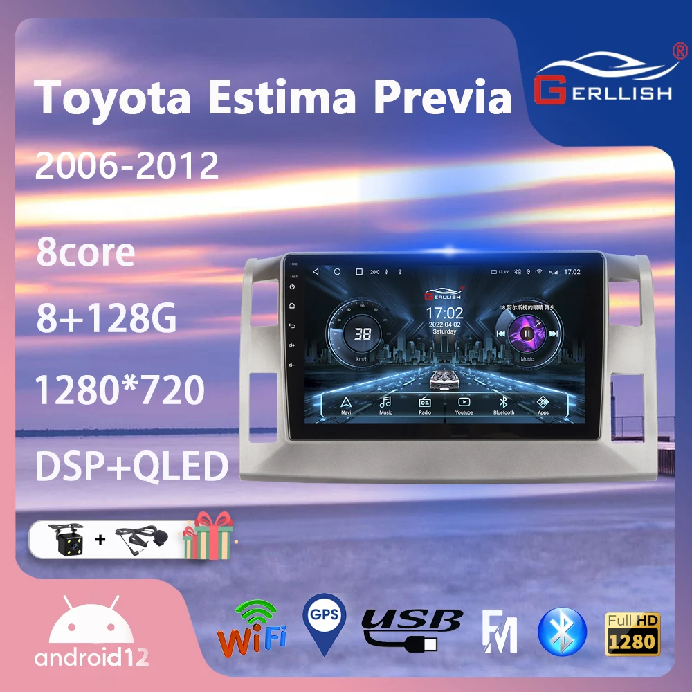 Pour Toyota Previa Estima Acr30 Tarago 2002 - 2006 Autoradio Stereo Android Lecteur Multimedia Gps Navigation Dvd No 2din Carplay