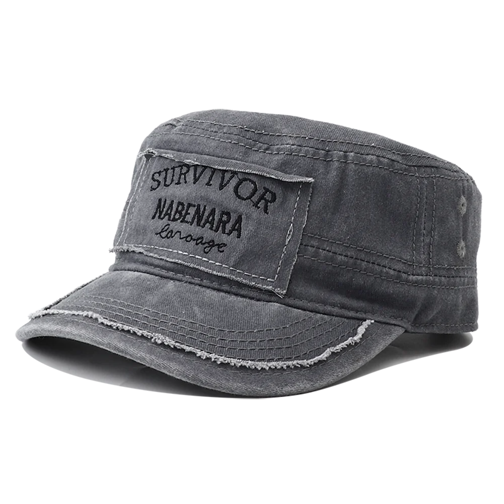 Baseball Cap SURVIVOR Embroidery Military Flat Top Hat Men's Washed Cotton Peaked Hat Unisex Army Baseball Caps For Women Men