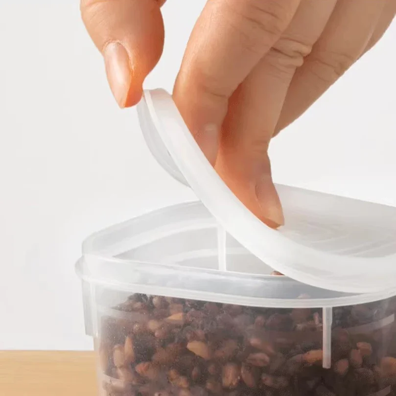 Food Storage Container 6 Grids Vegetable Fruit Fresh-keeping Box with Lid for Refrigerator Kitchen Spice Seasoning Storage Jar