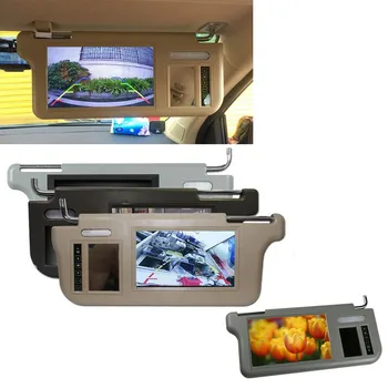Monitor LCD da 7 Pollici per Parasole Auto con Schermo Retrovisore Compatibile con DVD/VCD/GPS/TV
