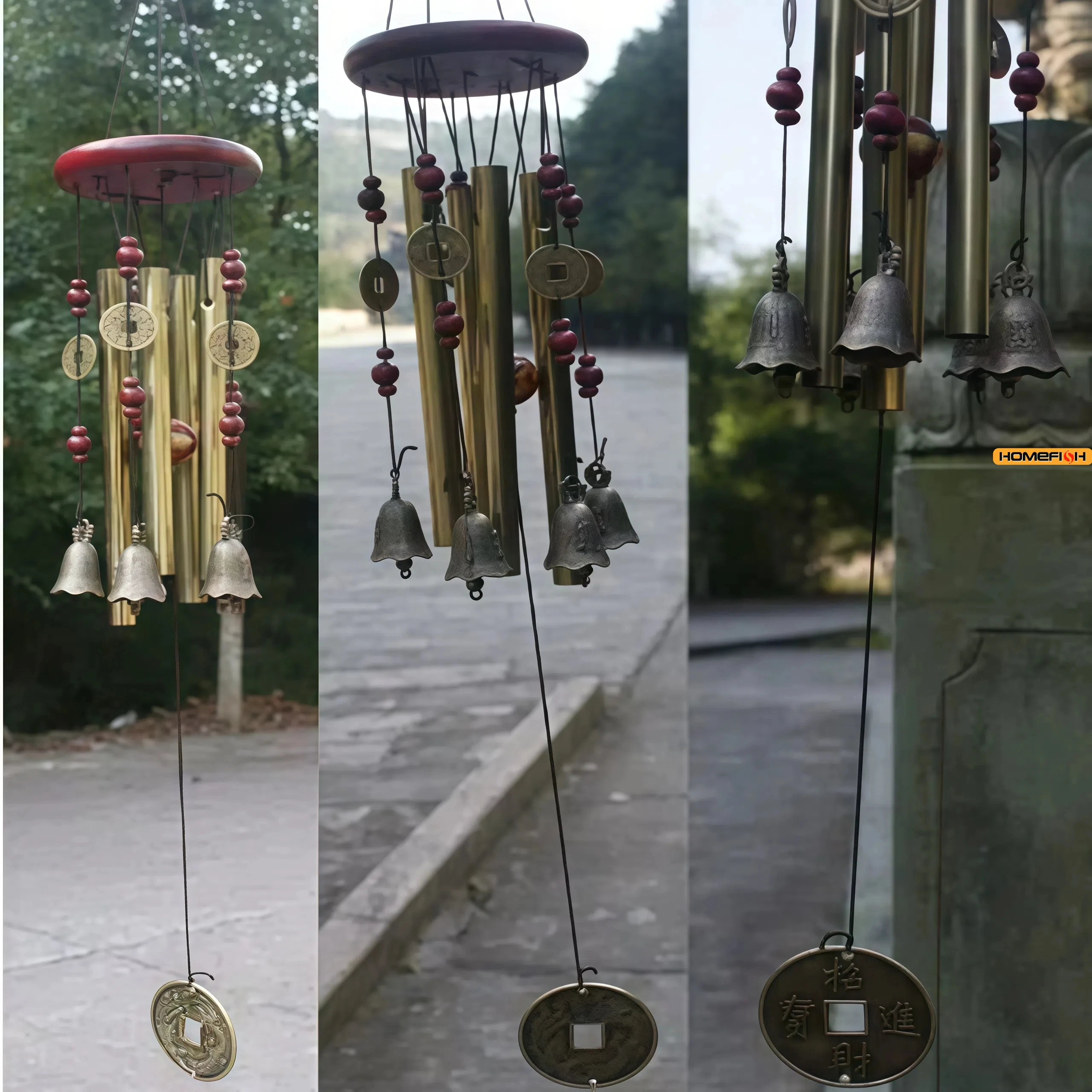 Campanelli eolici eroici Vintage in metallo campanelli eolici campana di tranquillà a risonanza profonda per la decorazione domestica del cortile del giardino esterno  15