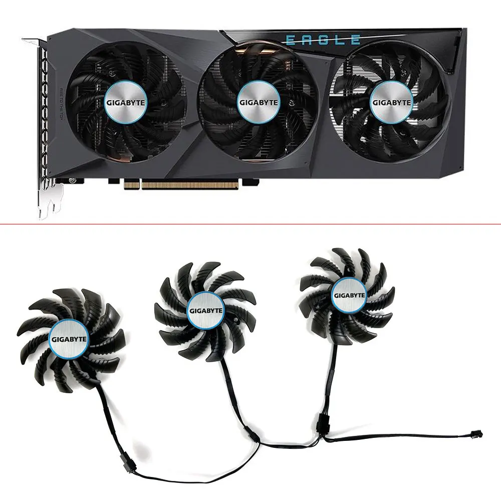 Nuova Ventola Di Raffreddamento Da 3 Pezzi Muslimatexay78 Mm 4Pin Radeon Rx 6600 Ventola Gpu Per Ventole Per Schede Gigabyte Radeon Rx 6600 Eagle Falc