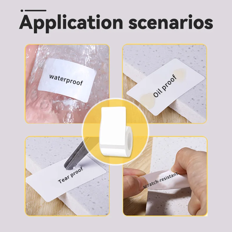 NIIMBOT B1/B21/B3S/B203 Label printing paper White thermal adhesive sticker Waterp label 1-2 rollsroof food commodity prices