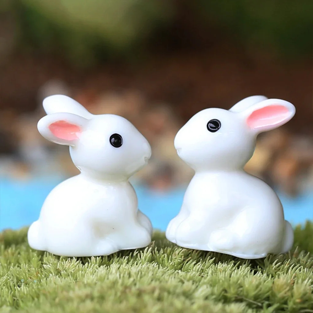 Mini Resin Moss Rabbit Farmhouse Pot Easter Creative Gift Arts Crafts Home Use