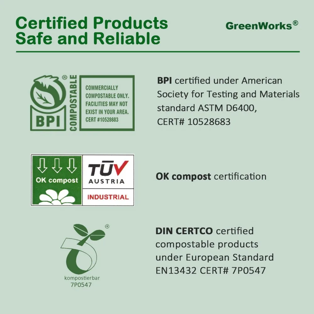 GreenWorks 1000 Count Heavy-duty Compostable Forks, BPI Certified 7" Large Bulk Disposable Cutlery Fork