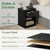 Everyday Side Table with Fast Charging Station - USB C Cable Fast Charging, Wooden Black Nightstand Bedside Table with Drawer 6