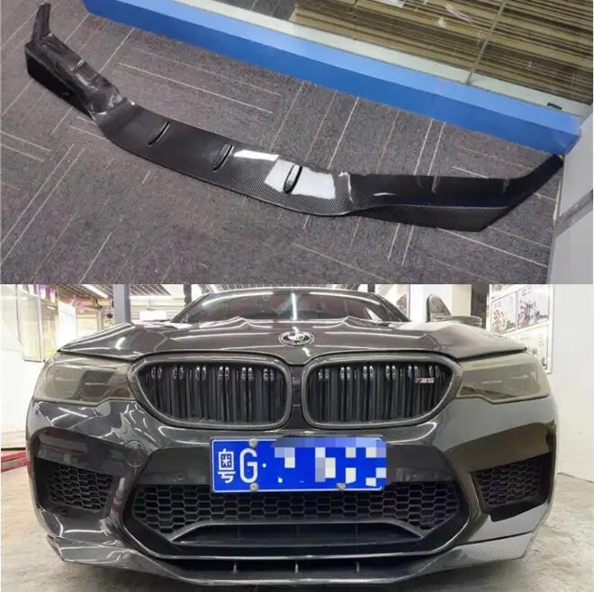 

RKP Style For BMW F90 M5 2018 2019 2020 Real Forging Carbon Fiber Front Bumper Splitters Lip Spoiler