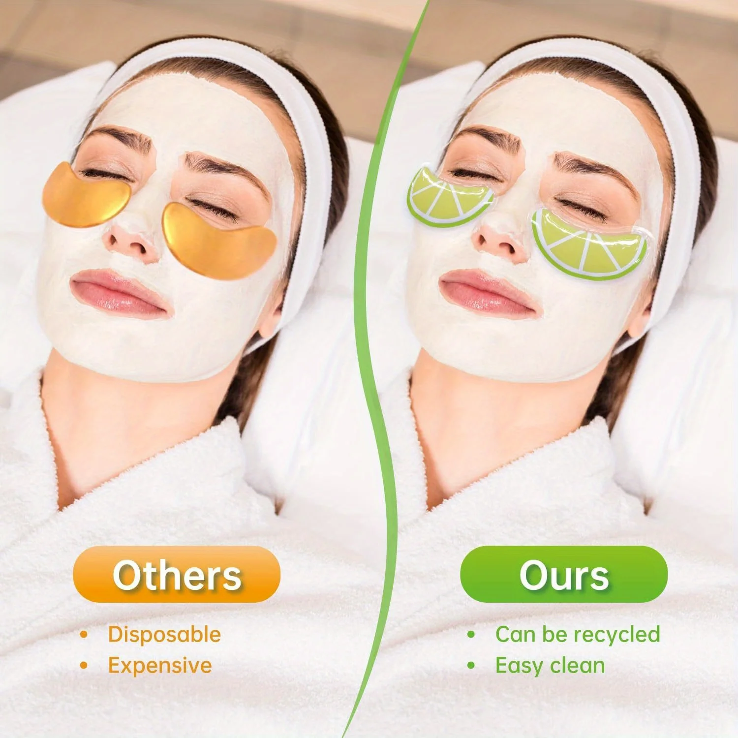 Reusable Gel Eye Ice Pack Cooling Eye Pad Hot ＆ Cold Treatment for Eye Strain Eye Swelling Dark Circles Smooth Fine Lines