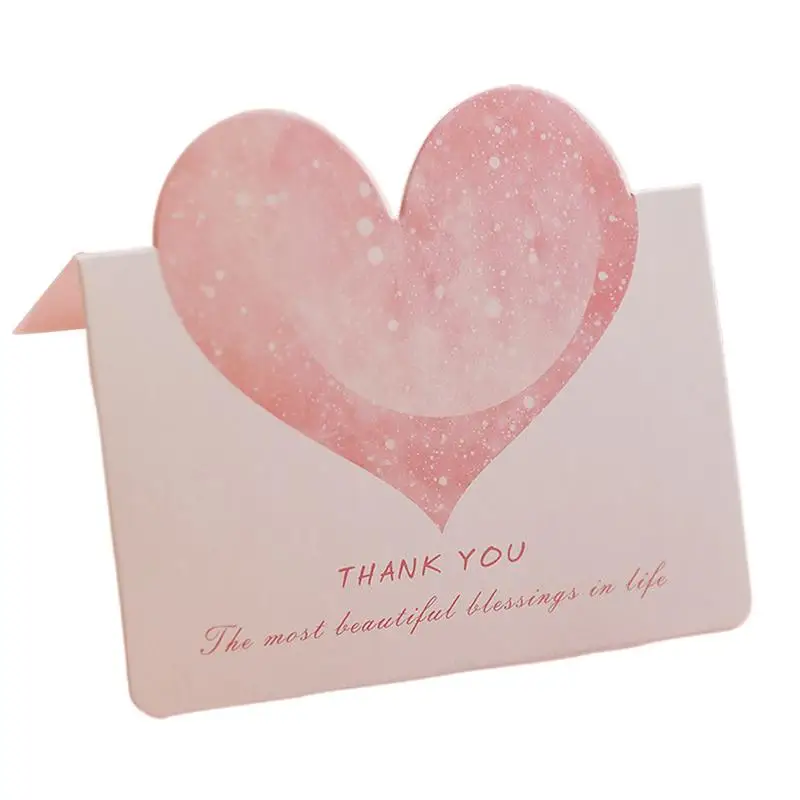 1pcs New Pink Thank You Card Blessing Card Birthday Party Cards Valentine's Day Wedding Cards Teacher's Day Greeting