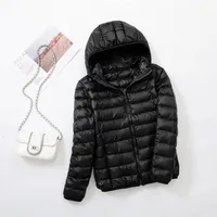 Plus Size Thin Light Down Jacket Women 2023 Autumn Winter Slim Short Hooded Warm White Duck Down Coat Women Outerwear Streetwear 2