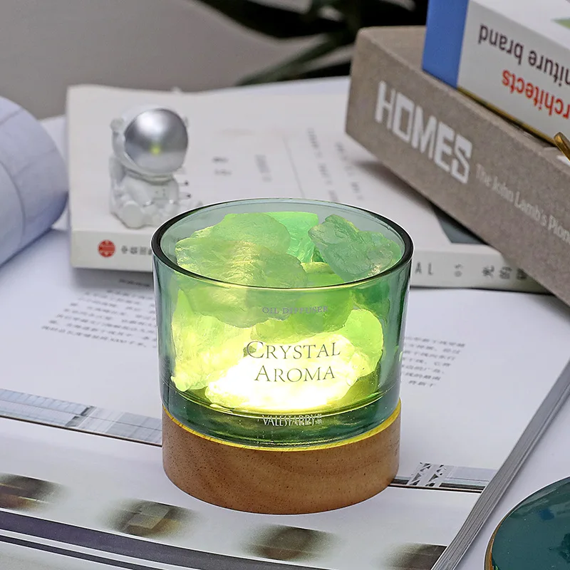 Multi-Color Crystal Stone Fragrant Stone with Lamp Holder Plug-in Aromatherapy Oil Bedroom Fire-Free Aromatherapy Cup Home Fraud
