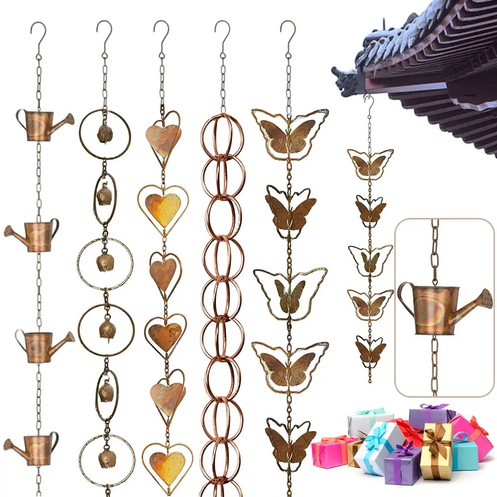 Metal Rainwater Drainage Chain Multifunction Drainage Rainwater Chain Decorative Rain Chains Exquisite for Indoor Outdoor Decor