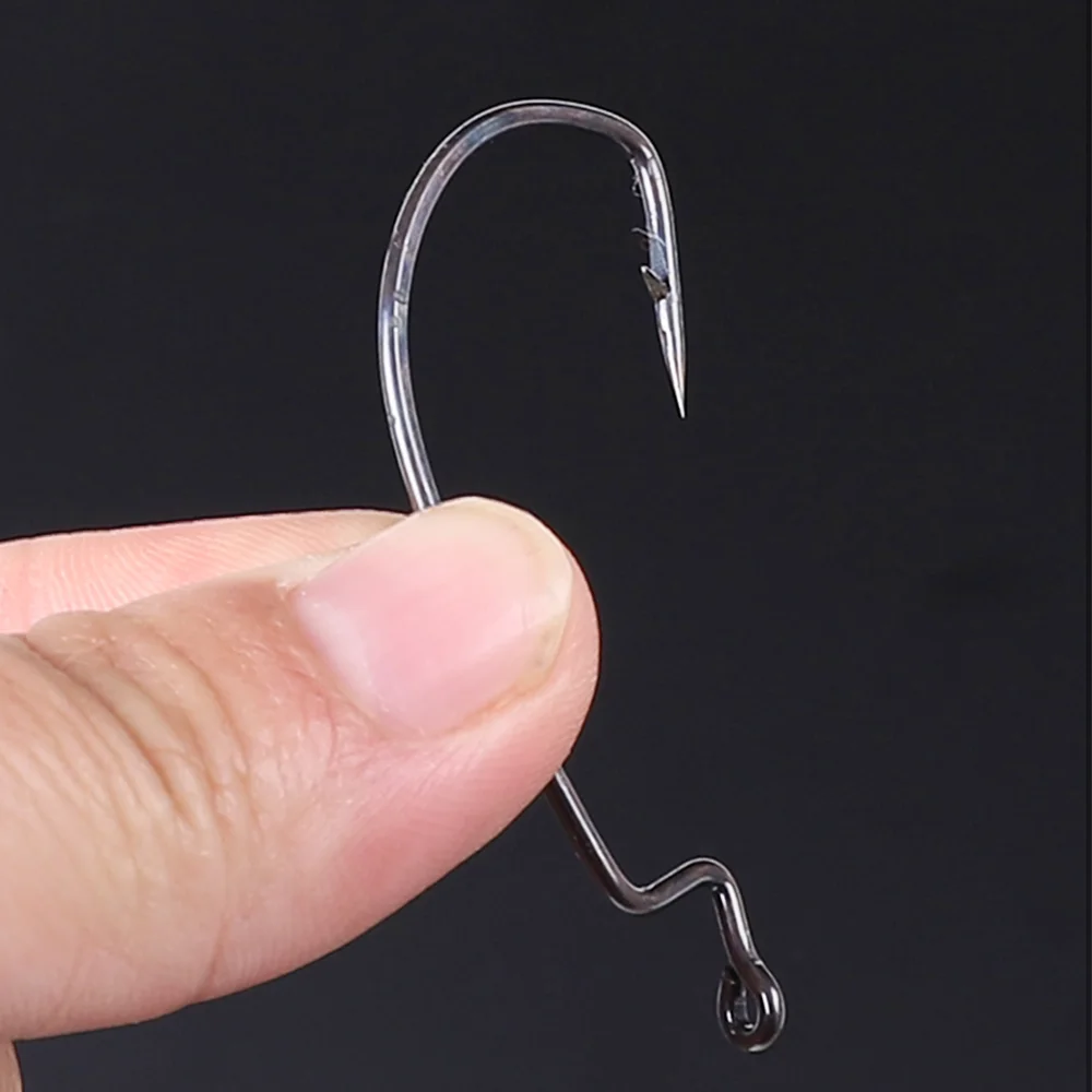 

Worm Hooks 1/0 3X High Strengthen Barbed Eagle Claw Worm Fishing Hooks 098BL