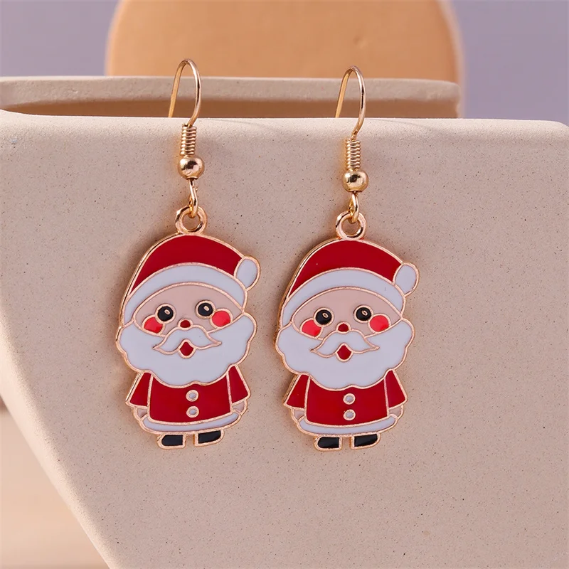 Leslie Neue Weihnachtsohrringe Weihnachtsbaum Weihnachtsmann Hirsch Glocke Schneemann Ohrringe Frohes Neues Jahr Schmuck Geschenke – Detail 15