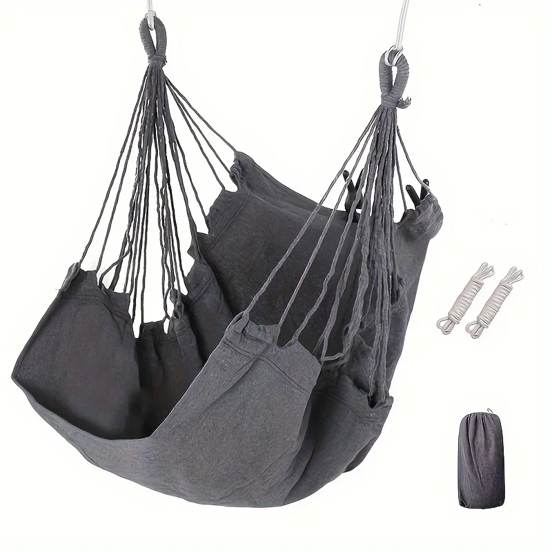 Single Fabric Hammock Chair – Outdoor Swing, Non-Slip Base & Storage Bag. Ideal For Dorms & Relaxation 5