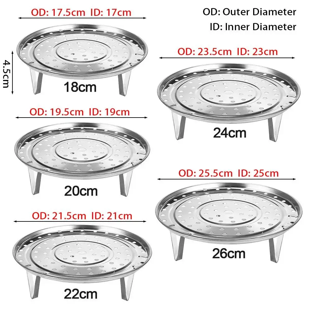 1Pcs Steaming Rack New Stand Basket Steaming Rack Stainless Steel Kitchen Tool Tray Multi Size Multifunction Bowl Pot steamer rack steamer basket