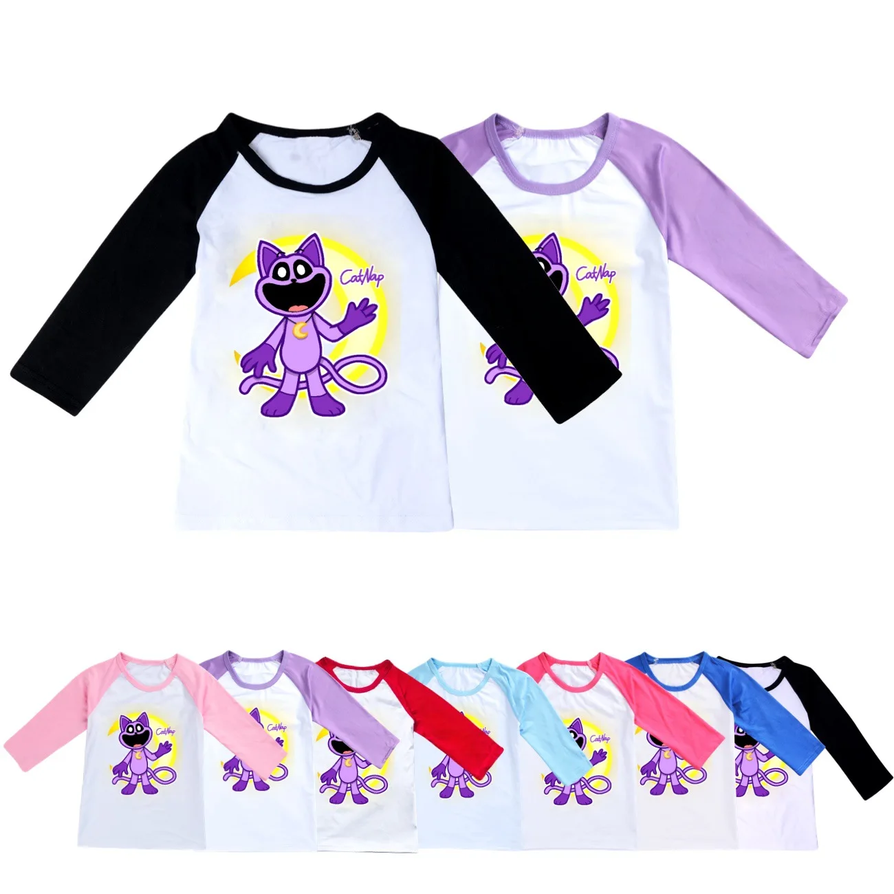 

Smiling Critters Catnap Children T-Shirts Game Tee Shirt Kid Cartoons Kawaii Casual Clothes Boy Girl Tops Long Sleeve Tops