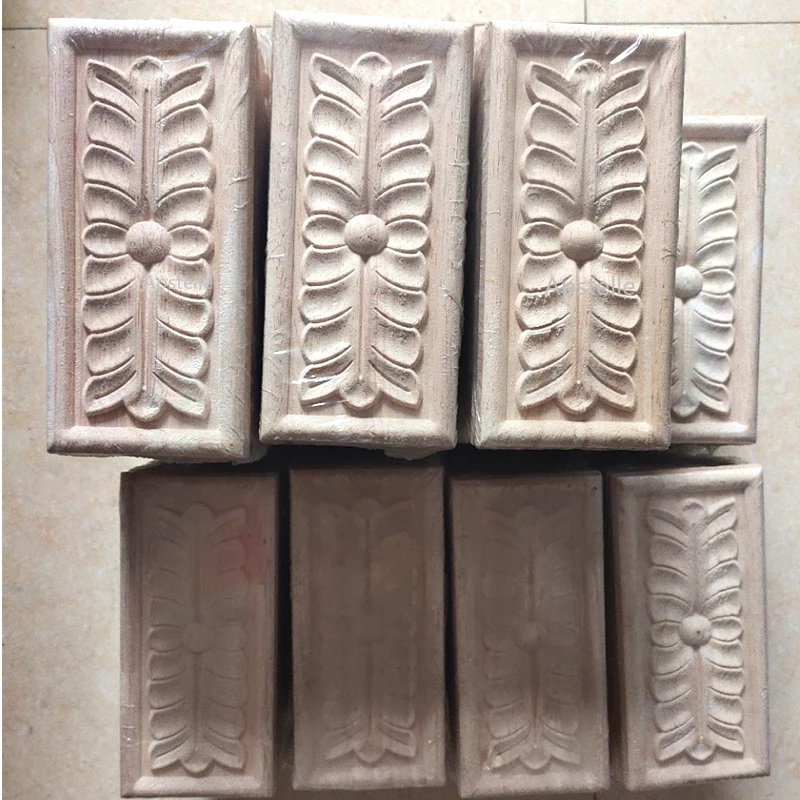 

Solid Wood European Decal Wood Carving Long Flower Piece