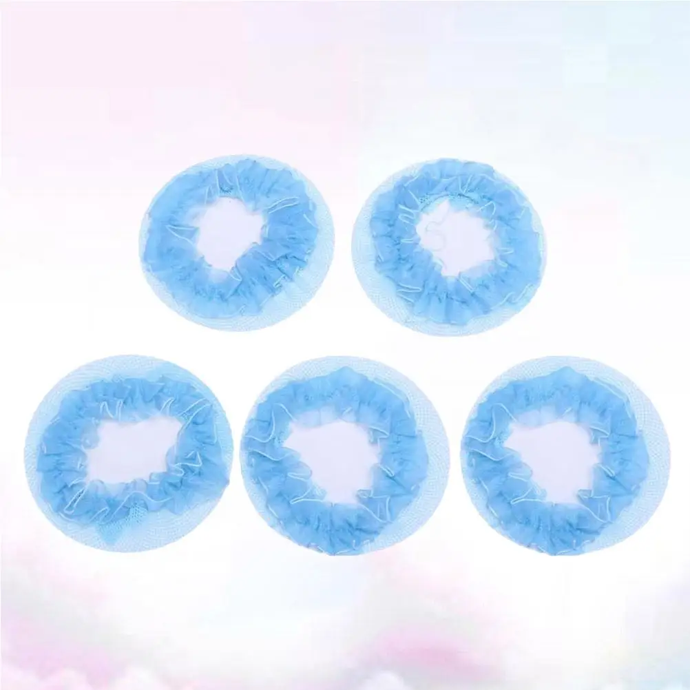 5pcs Invisible Net Set Coil Hair Ornaments Hairnet Hair Nets Bun Cover Accessories for Women Girls (Blue)