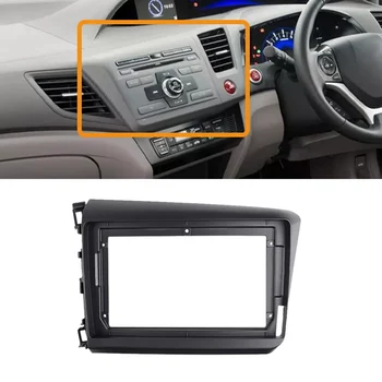 1×Car Radio Fascia Panel For HONDA For CIVIC 2012-2015(left Drive)Dark Grey Stereo Dash Frame Left Drive Fascias Interior Part 1