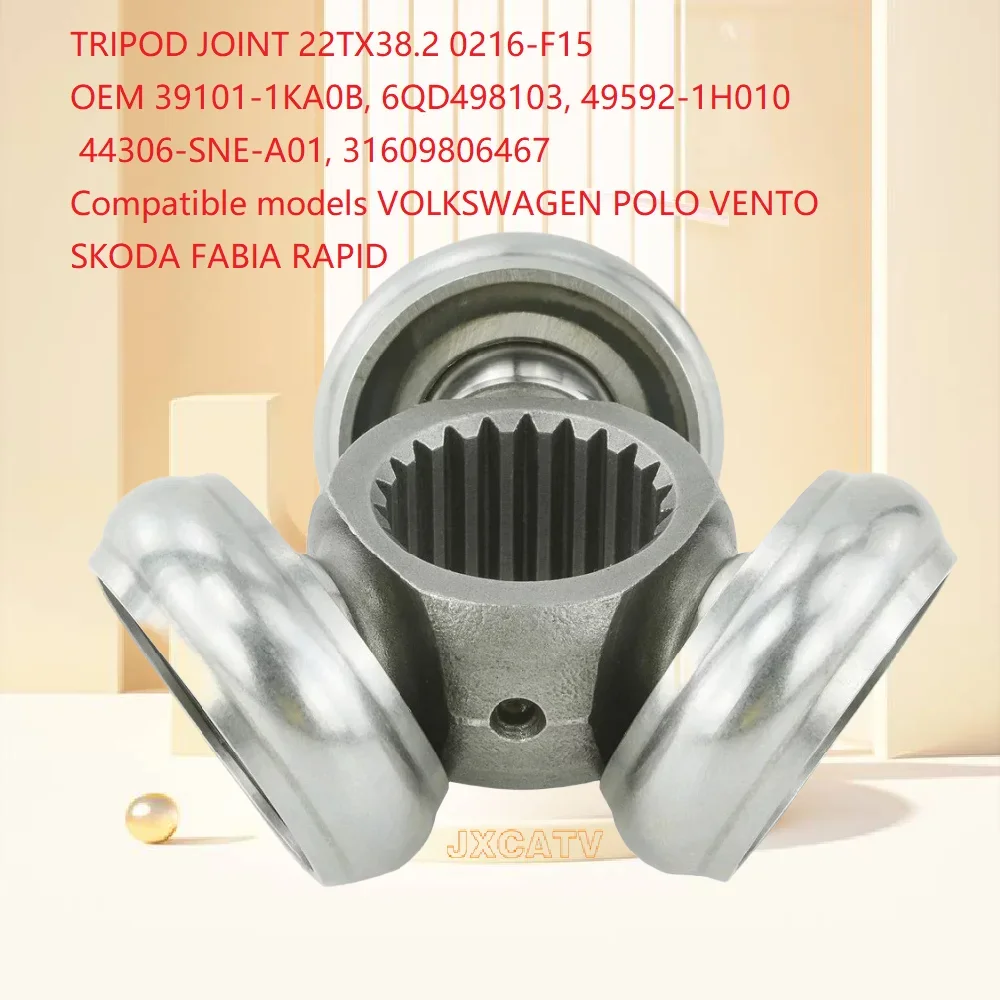 22TX38.2 TRIPOD JOINT For VOLKSWAGEN POLO VENTO & SKODA FABIA RAPID 39101-1KA0B 6QD498103 49592-1H010 44306-SNE-A01 31609806467