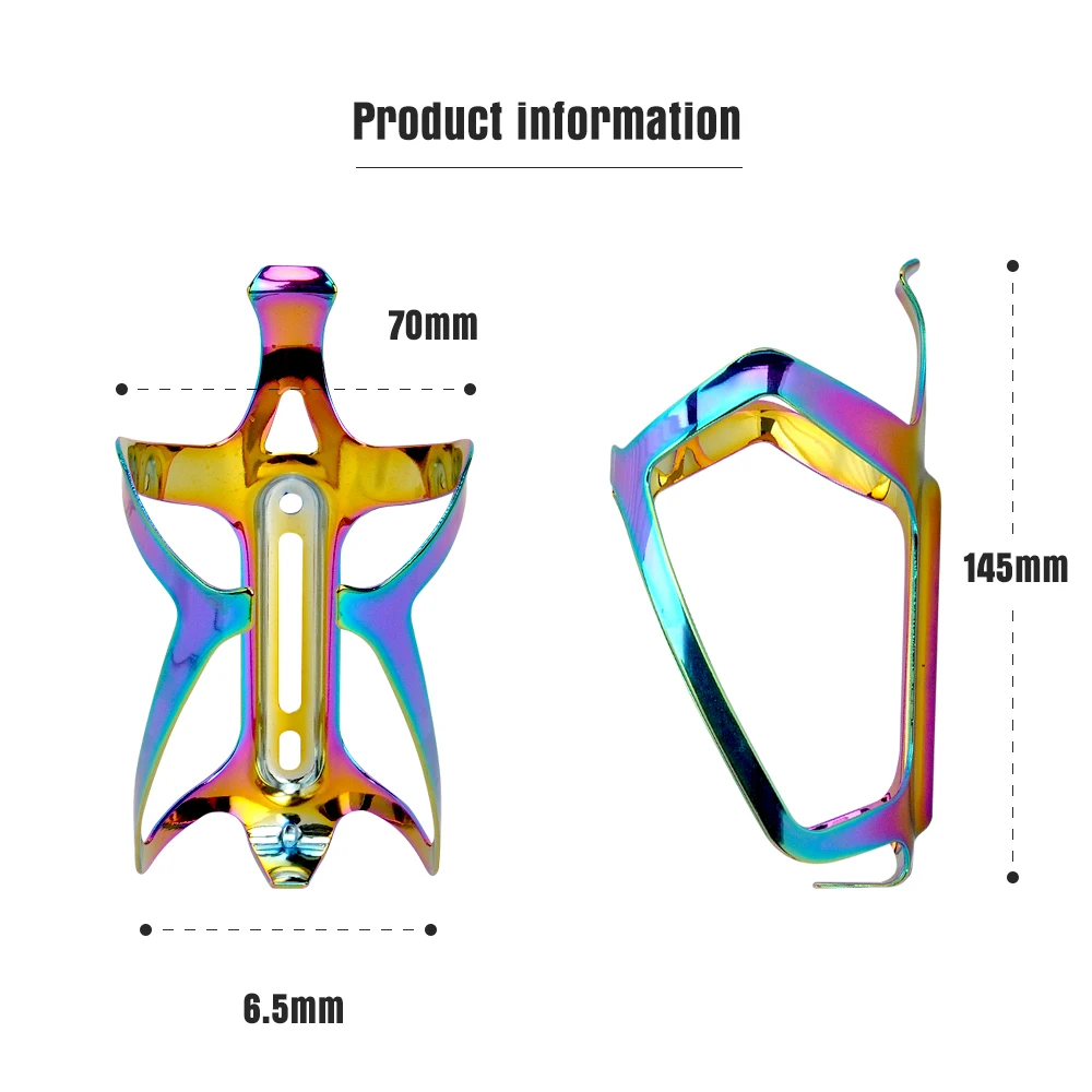 Rainbow bottle cage aluminum alloy cycling outside water cage holder