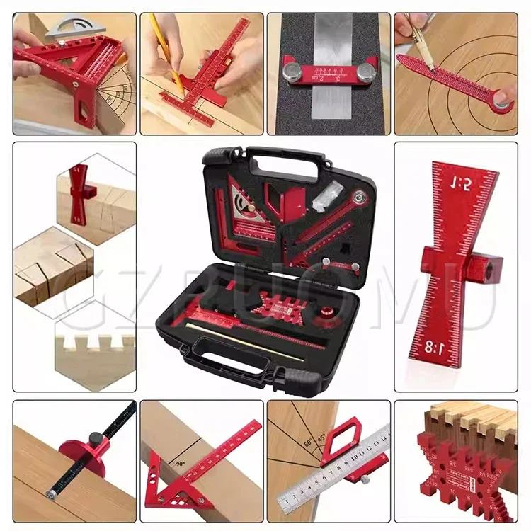 Woodworking Measuring Tool Kit with Storage Box Woodworking Project Planning and