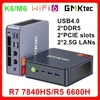 GMKtec Nucbox Mini PC Gamer K6 M6 AMD Ryzen 7 7840HS R5 6600H USB4 2*DDR5 2*PCIE 2*2.5G NUC Desktop Computer Windows 11 WiFi6E 1