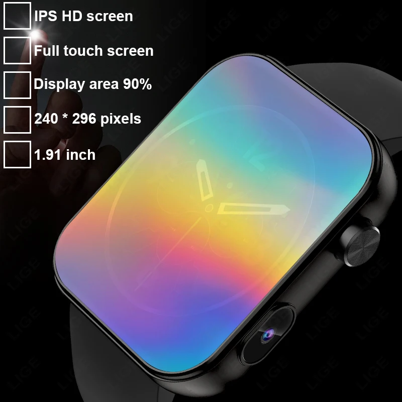 New Smart Watch With Camera Record Videos Sync Phone Camera Large Memory Dynamic Video Dial Music Bluetooth Call Smartwatch 2025