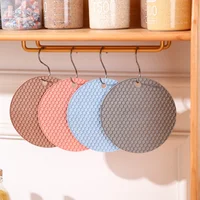 Round Silicone Table Mat Extra Thick Placemat Open Cans Honeycomb Hot Pad Coffee Cup Coaster Creative Kitchen Pot Holder S/L 5