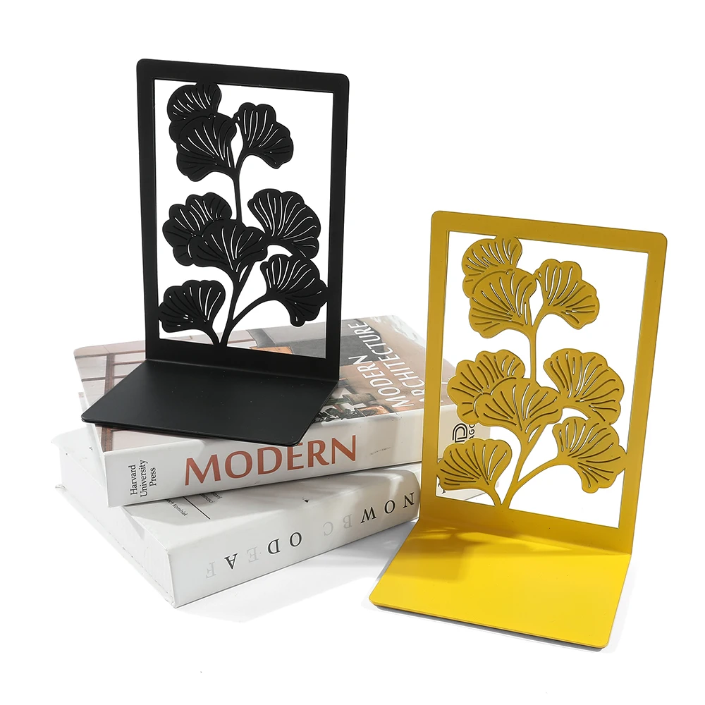 3 Style Ginkgo Leaf Metal Bookends Office Desktop Home for Book Lovers Book organizer book holder book stand book terminal