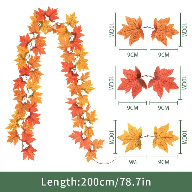2M Artificial Maple Leaf Garland 5