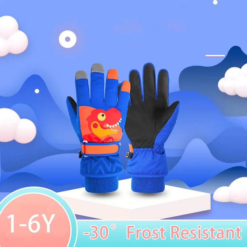 Baby Mittens Thicken Baby Winter Gloves Coral Fleece Waterproof Child Ski Gloves Snowboard Outdoor Sports for Girls Boys