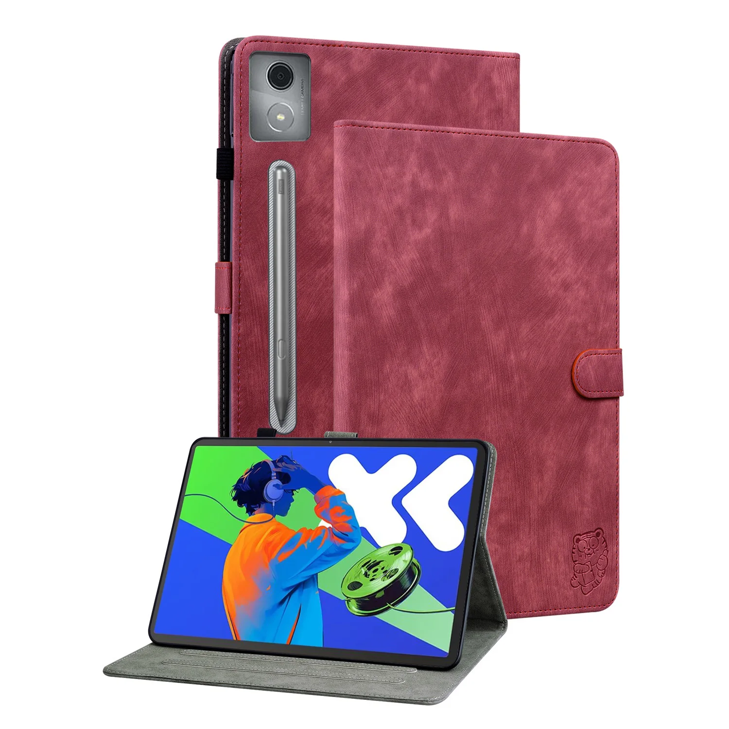 Premium PU Leather Stand Cover with Soft TPU Back