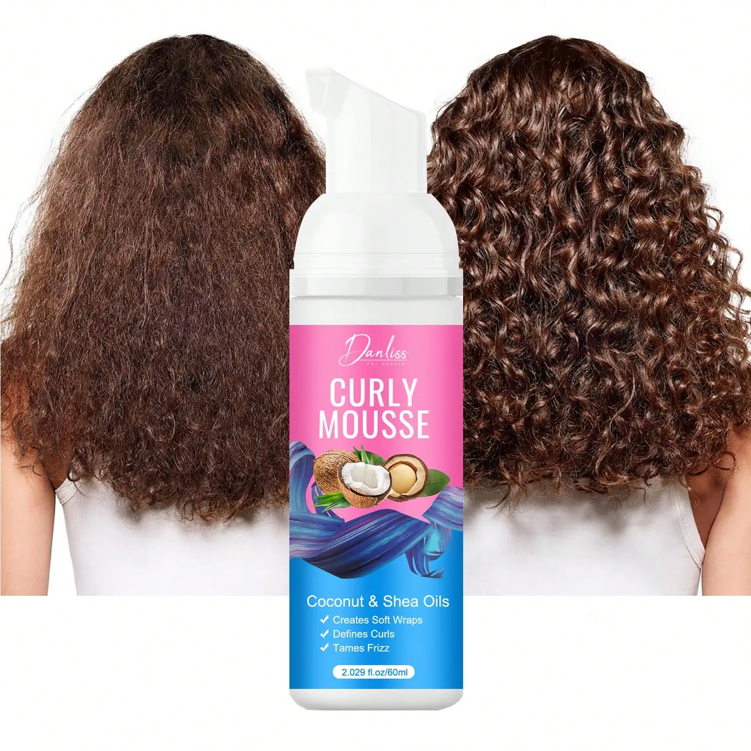 Mousse hidratante para cachos - cria cachos macios, formas de cachos e controles emaranhados, digerência hidrata o cabelo, mousse de cabelo para cabelos cacheados