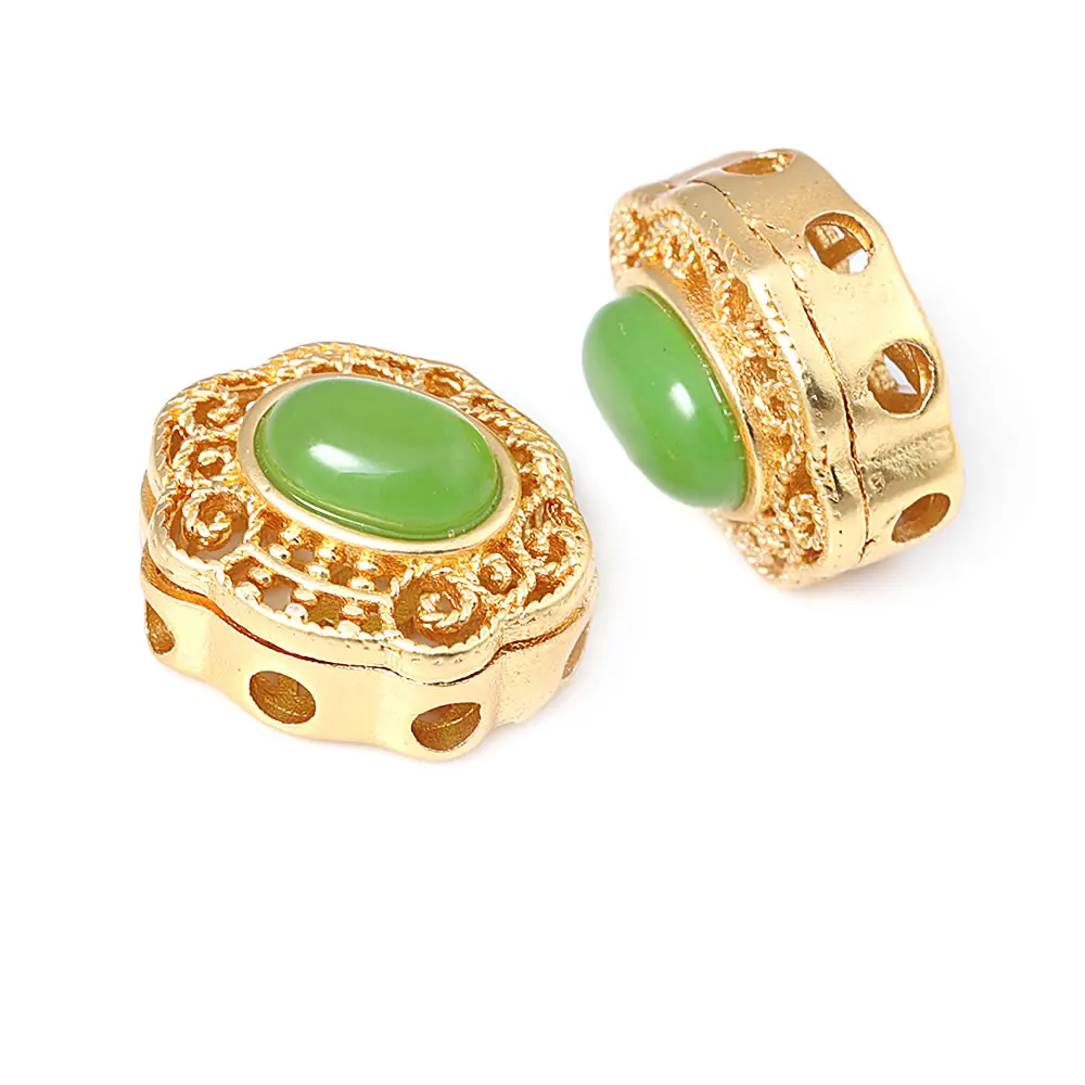 Pulseras de Cuentas Nepalesas Vintage Estilo 5PCS Brasso Dorado Mate Accesorios DIY para Hacer Joyería - details 80