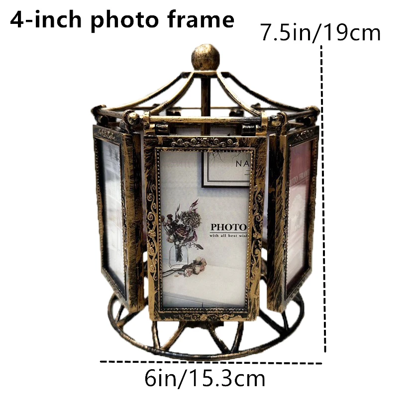 מסגרת תמונה לחתונה בגודל 4/5 אינץ', עיצוב וינטאג', מסגרת תמונה לבית, קישוטים לסלון, שולחן עבודה, מסגרת רוח, מסגרת קרוסל