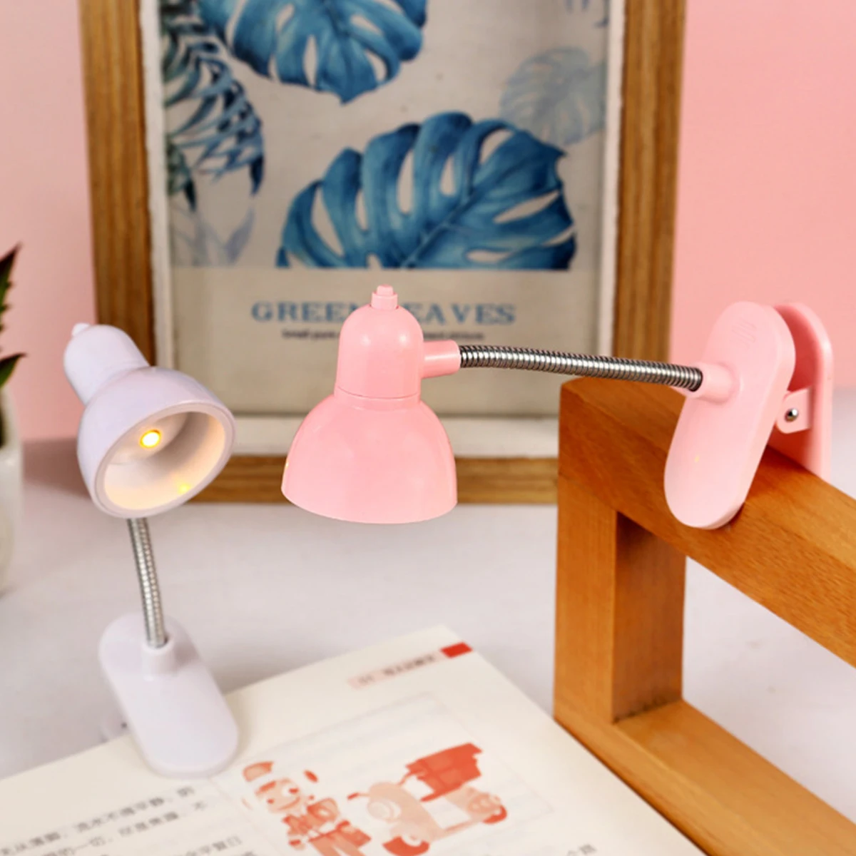 Mini LED Book Light Battery Powered Clamp Reading Adjustable Angle 3000K Eye Protection
