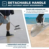 Beach Sand Scoop Shovel Stainless Steel Long Handle Sand Scoop Gloves Manual Sand Sifter Shovel for Underwater Treasure Hunting 2