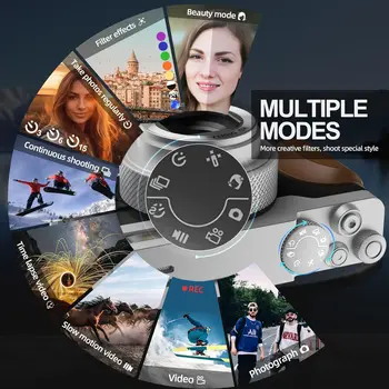 NBD Digital Camera 56MP Cameras for Photography 4K Camera 180°Flip Screen Digital Camera with 16X Digital Zoom Compact Camera 3