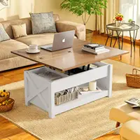 DWVO Coffee Table with Lifting Top, Multifunctional Coffee Table with Storage, Center Table with Hidden Compartment for Living R 1