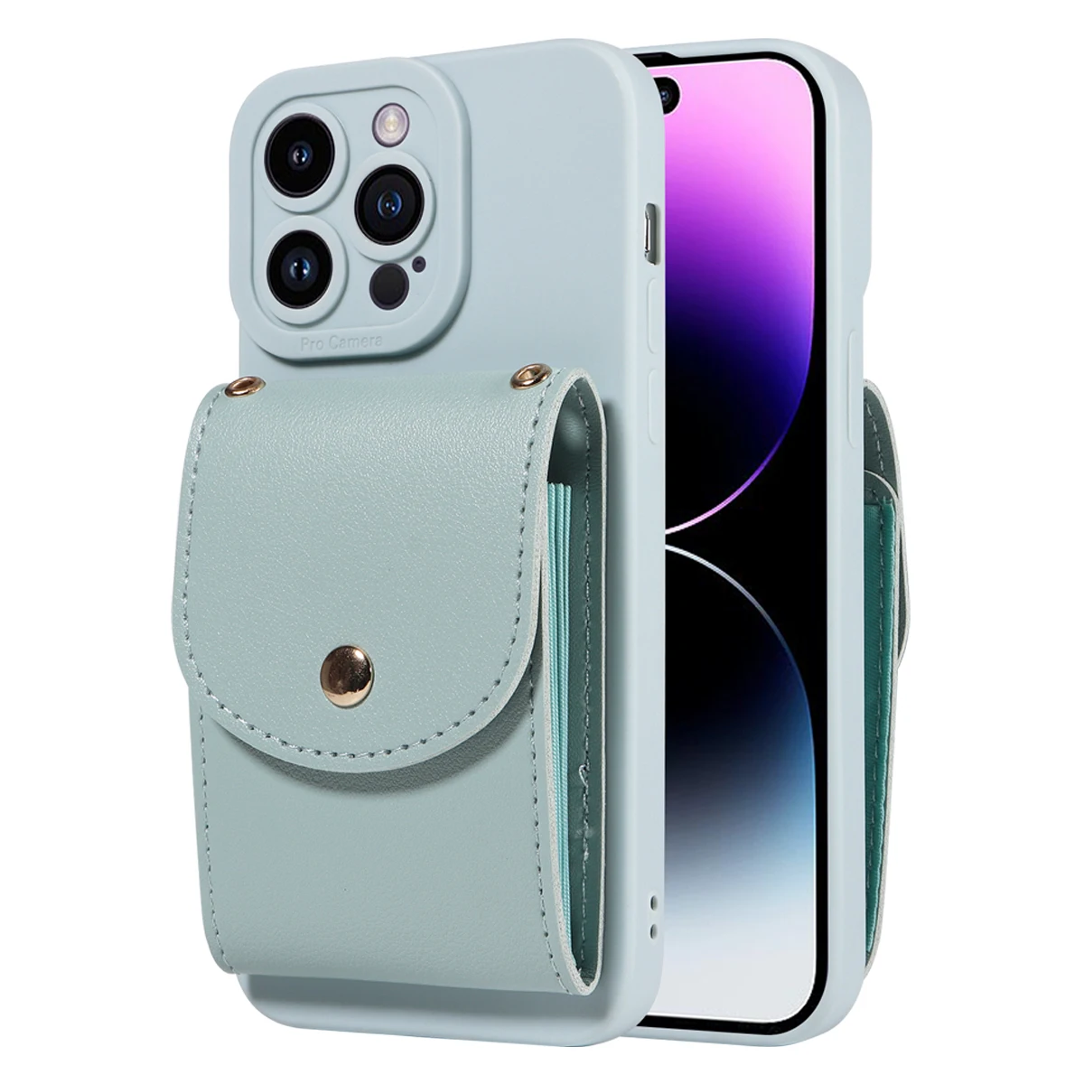 Elegant Faux Leather Phone Case with Lanyard, Card Slot & Shockproof Protection